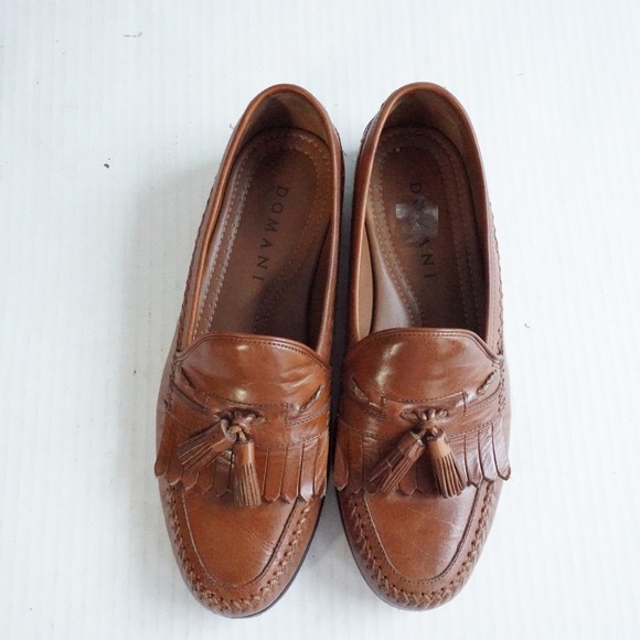DOMANI Men\'s Brown Leather Tassel Kiltie Loafer Dress Shoes Size 8.5 M main image 5